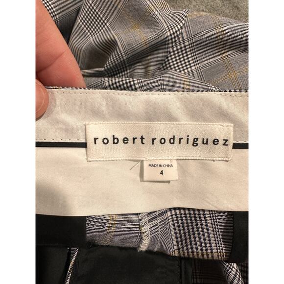 Robert Rodriguez Plaid Crop Flare-Hem Tailored Trousers Size 4 Mid Rise Dressy - Picture 4 of 15
